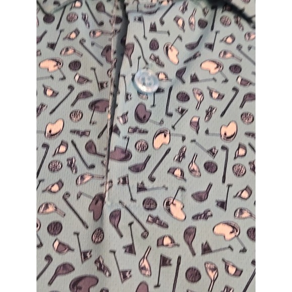 Callaway Mens Large Blue AOP Golf Polo Shirt Opti-Dri Stretch Performance - Picture 7 of 12